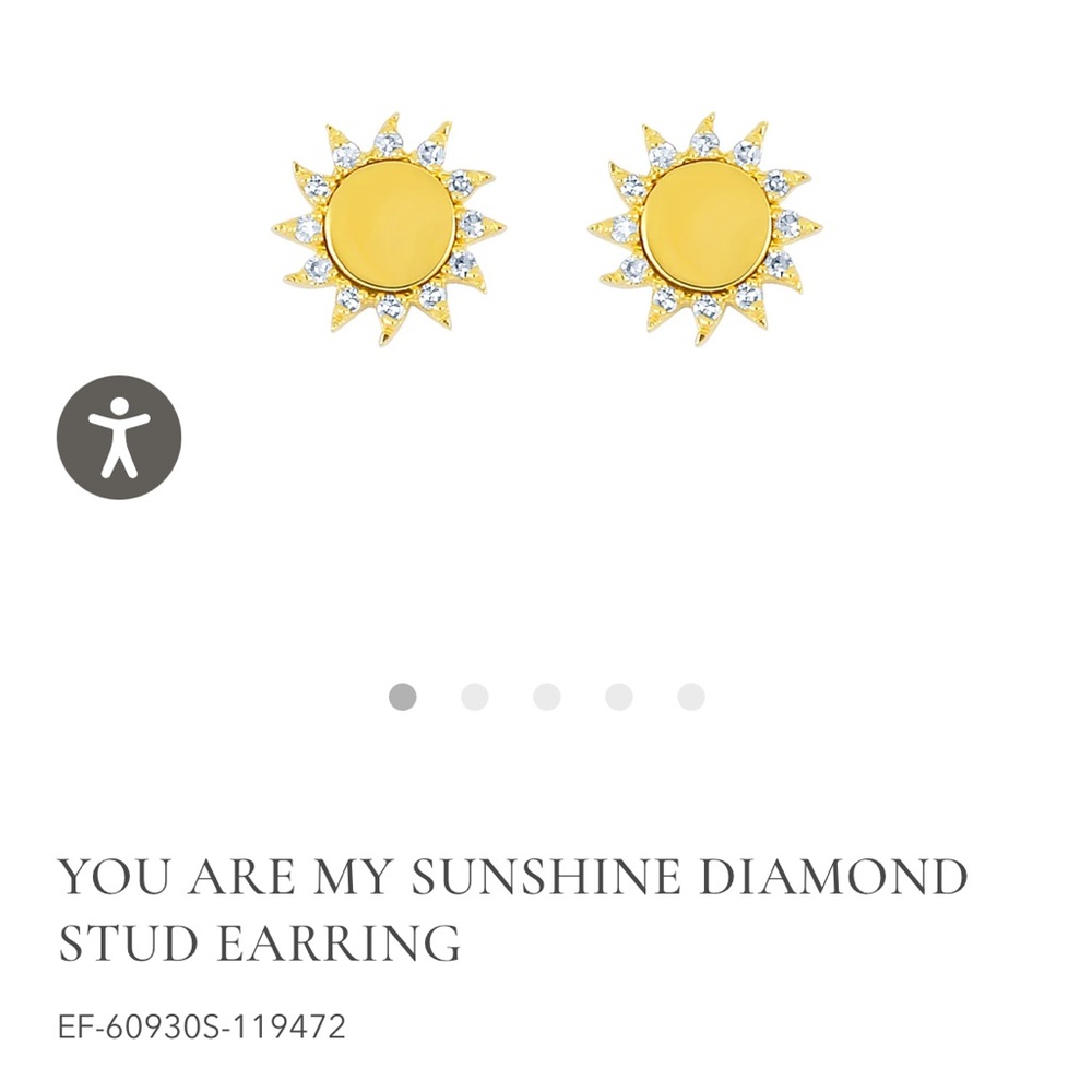 Single Diamond Ef Collection Sun Earring - image 1
